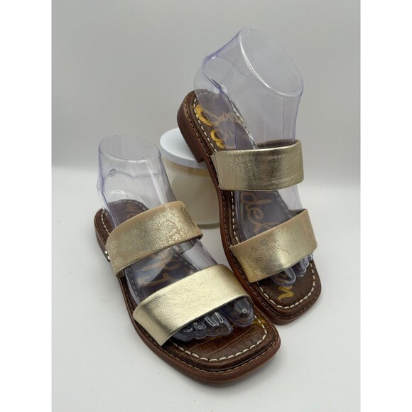 Sam Edelman Women's Haydee Slide Sandals Shoes Gold 5.5 Medium BHFO 9209 - Picture 1 of 7